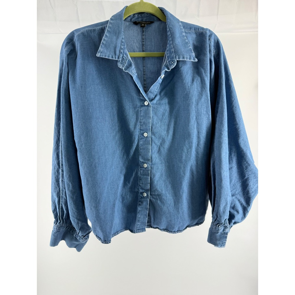 Banana Republic Denim Dolman Sleeve Button Down Shirt XL Blue Oversized Blouse
